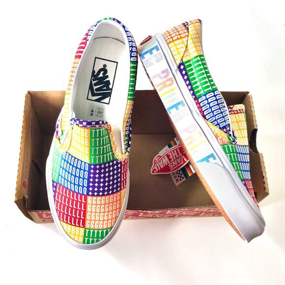 NIB VANS Classic Slip-On Pride Sneakers Shoes 5 - Picture 1 of 7